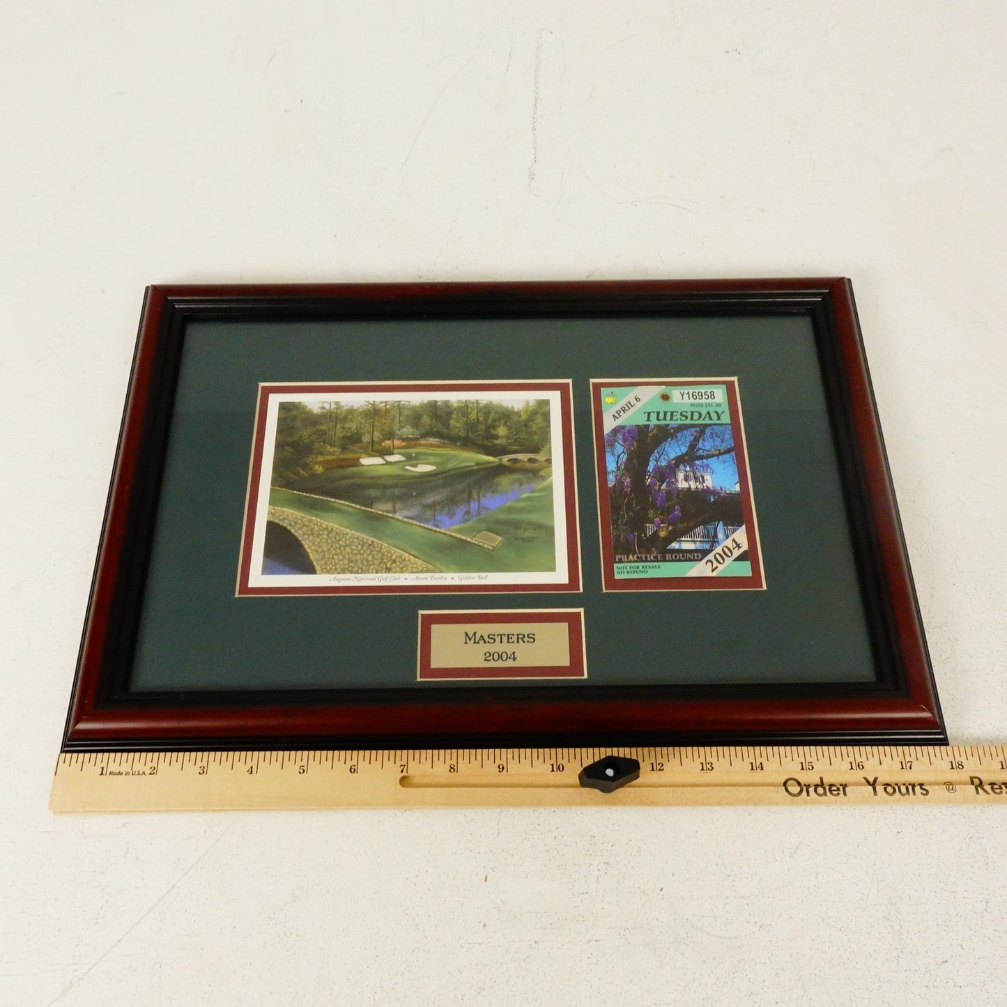 Augusta National Golf Club Masters 2004 Custom Framed Ticket Amen Phil Mickelson