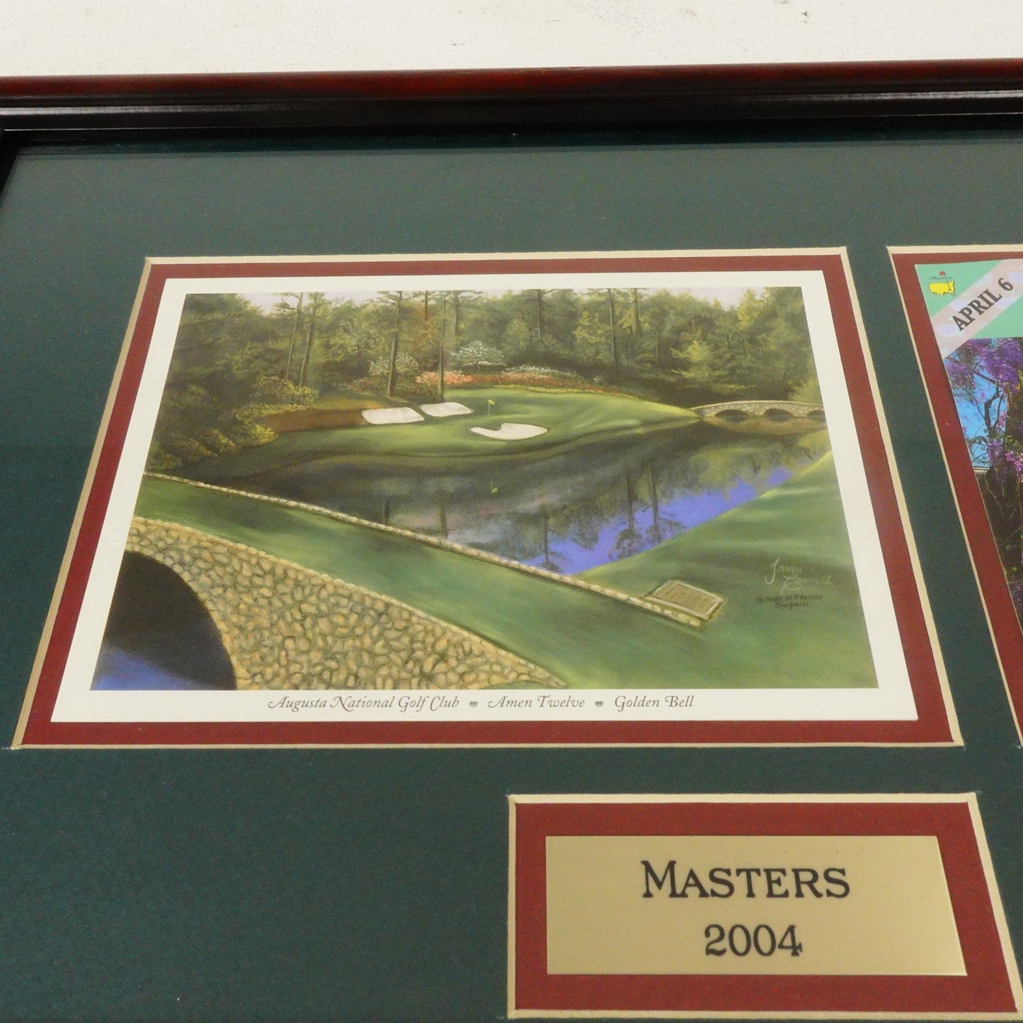 Augusta National Golf Club Masters 2004 Custom Framed Ticket Amen Phil Mickelson