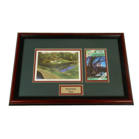 Augusta National Golf Club Masters 2004 Custom Framed Ticket Amen Phil Mickelson